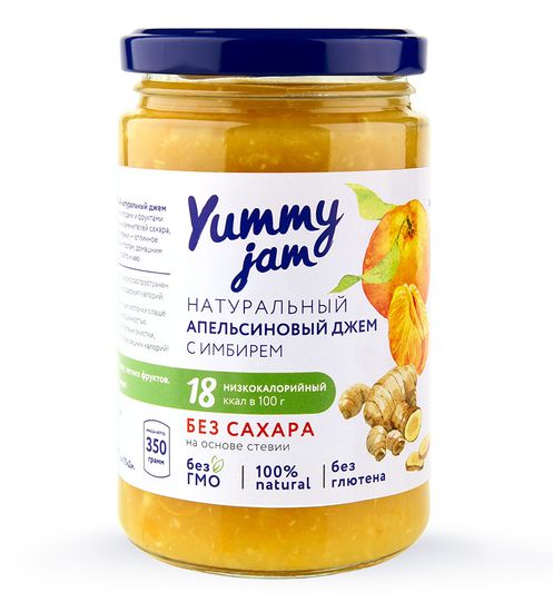 Джем низкокалорийный Yummy Jam апельсиновый, ст.б, 350г.