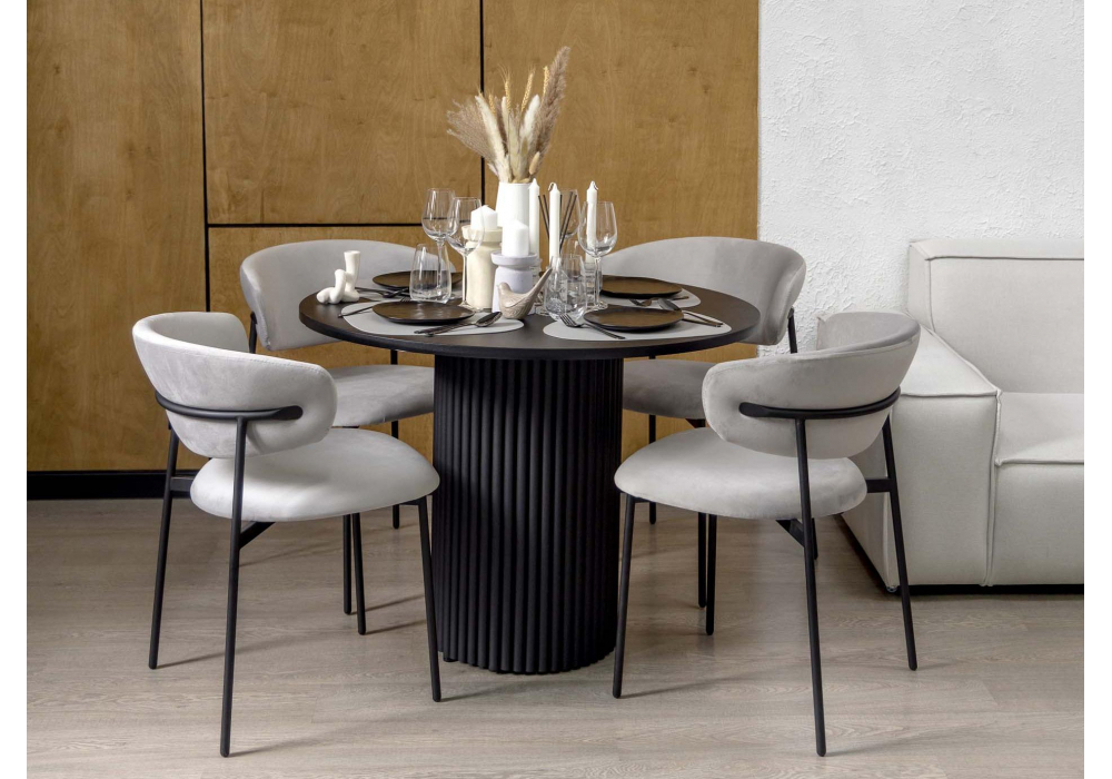 Стол деревянный Woodville Барел 110 черный, черный, ножки черные