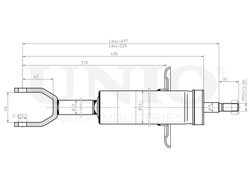 Амортизатор газовый передней подвески UNIO SAB-10522