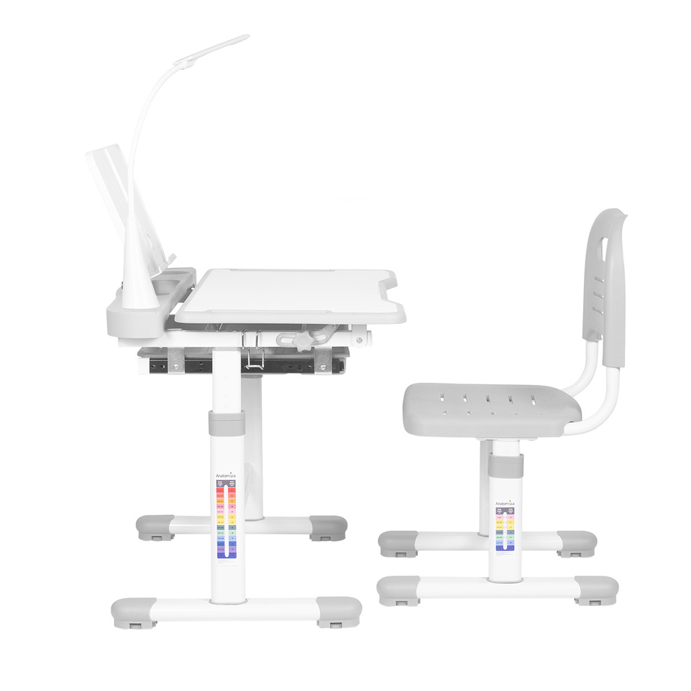 Комплект растущей детской мебели Anatomica Vitera парта + стул + выдвижной ящик + подставка + светильник