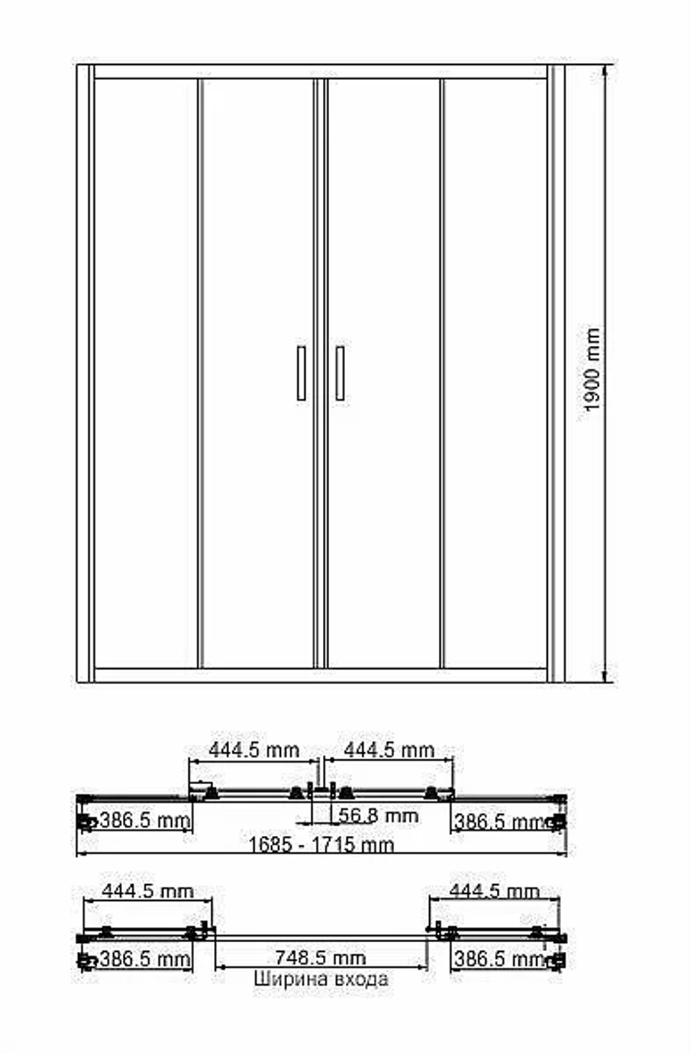 Душевая дверь WasserKRAFT Lippe 45S 170