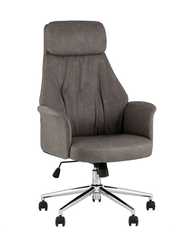 Кресло офисное TopChairs Neoma серый экокожа