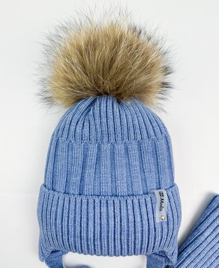 Шапка зимняя со снудом, Джинс