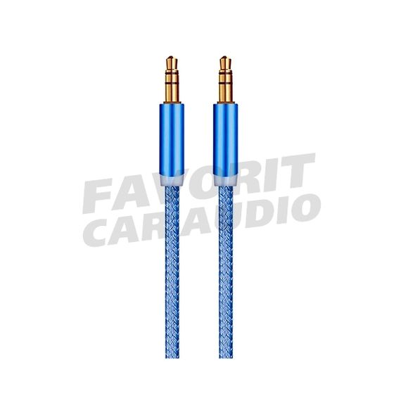 Кабель AUX, Jack 3,5mm(m) - Jack 3,5mm(m) OXION AUX006, 1.0м, круглый, ткань, цвет: синий