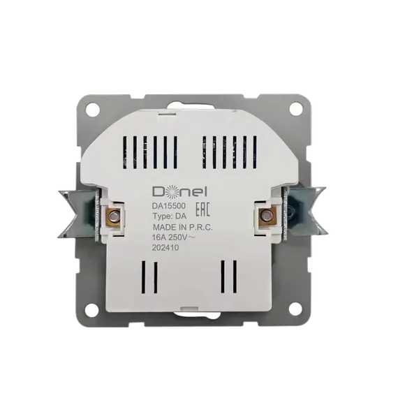 Donel R98 механизм розетки Schuko 16А 250 В~ с зарядным устройством USB A+C, 5V/4A, мощность 20W, серия DA