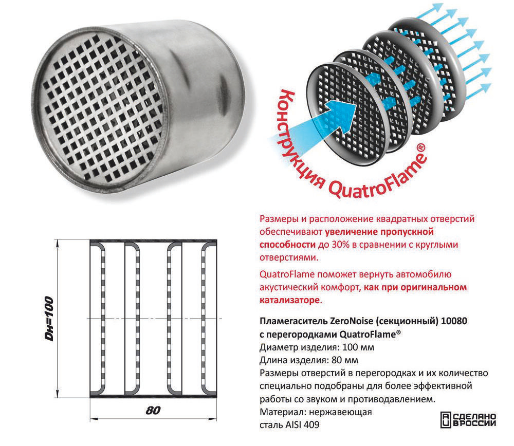 Пламегаситель коллекторный D100мм CBD513016