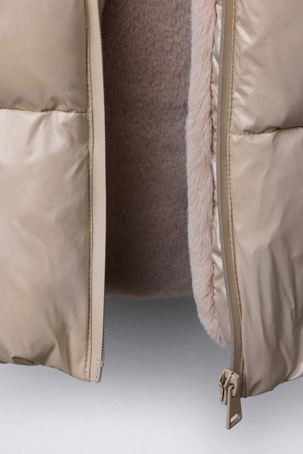 ZARA КУРТКА-ПУХОВИК С КАПЮШОНОМ, ПЕСОЧНЫЙ