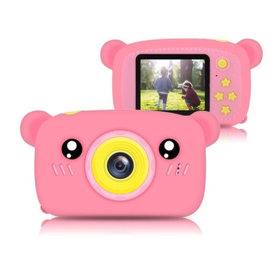 Детский фотоаппарат CHILDRENS FUN CAMERA Розовый медвежонок, Детская камера, Игрушечные камеры