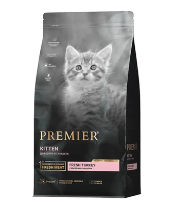 Сухой корм для котят Premier Cat Kitten беременных и кормящих с индейкой 2кг