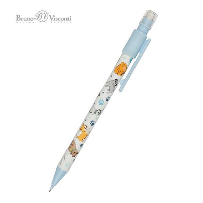 Карандаш механический с ластиком 0,7 мм "HappyGraphix. Собаки" (BrunoVisconti)