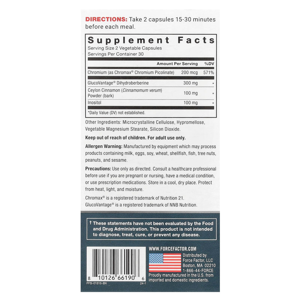 Force Factor, Ultra Berberine ™, 60 растительных капсул