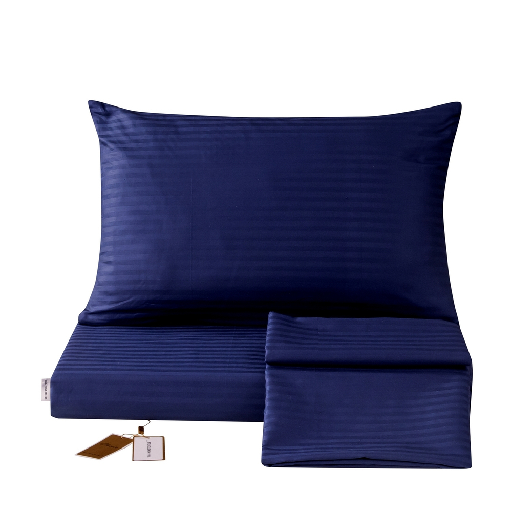 Комплект постельного белья Страйп Сатин Однотонный на резинке CTR033