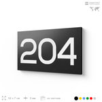 Номер на дверь 204, табличка на дверь для офиса, квартиры, кабинета, аудитории, склада, черная 120х70 мм, Айдентика Технолоджи