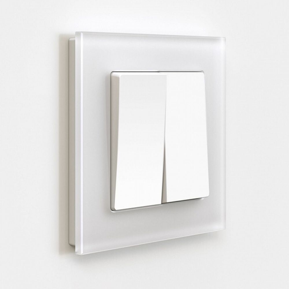 Выключатель двухклавишный без рамки Werkel белый матовый W1120061