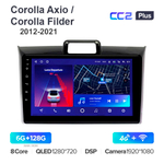 Teyes CC2 Plus 9"для Toyota Corolla Axio, Fielder 2012-2021