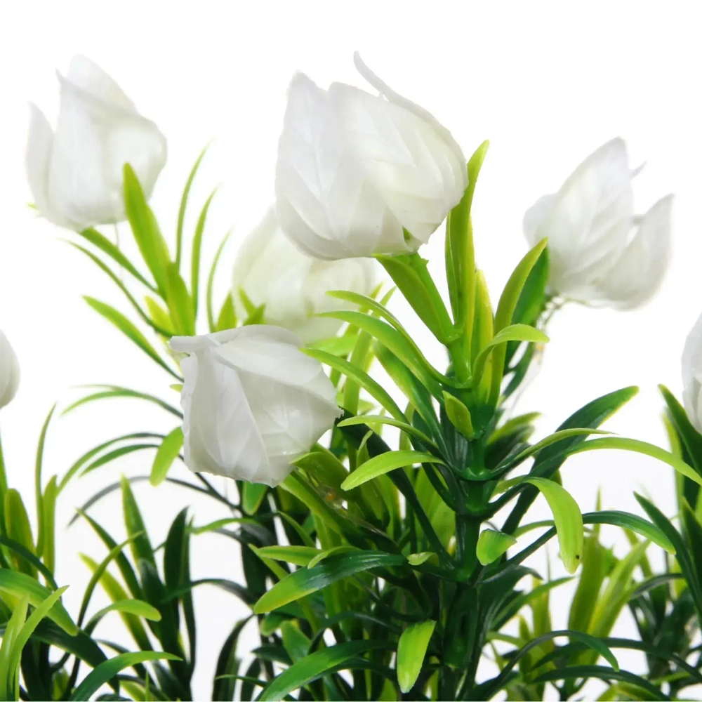 Светильник на солн.батарее (фигура на спице с подсветкой) «Тюльпаны» 75 см, Белый (свечение тепл.белый)