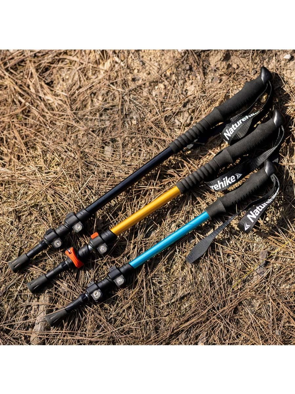 Палка треккинговая Naturehike ST 01 6061 (3-секции) NH17D001-Z (62-135cm) золото