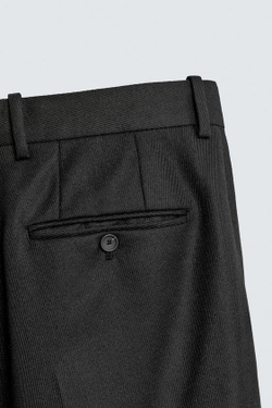 ZARA БРЮКИ ИЗ 100% ШЕРСТИ, ЧЕРНЫЙ