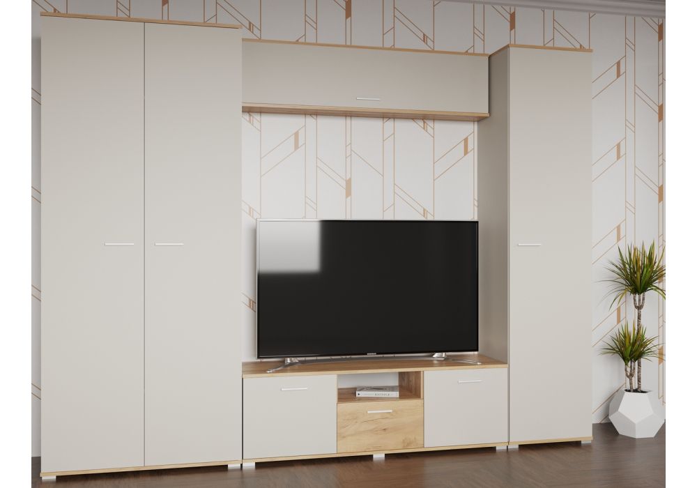 Шкаф Кассандра 46 дуб крафт золотой / кашемир