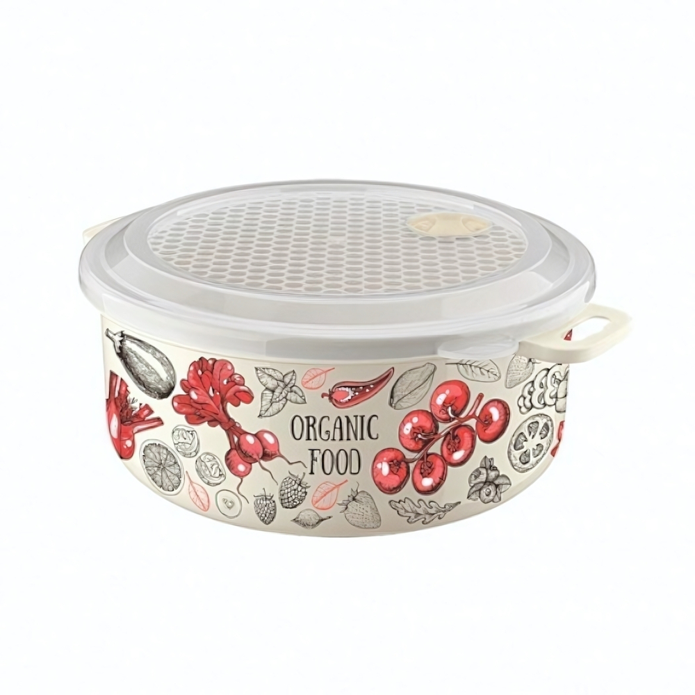 Ёмкость для холодильника и микроволновой печи с декором 2л (бежевый)