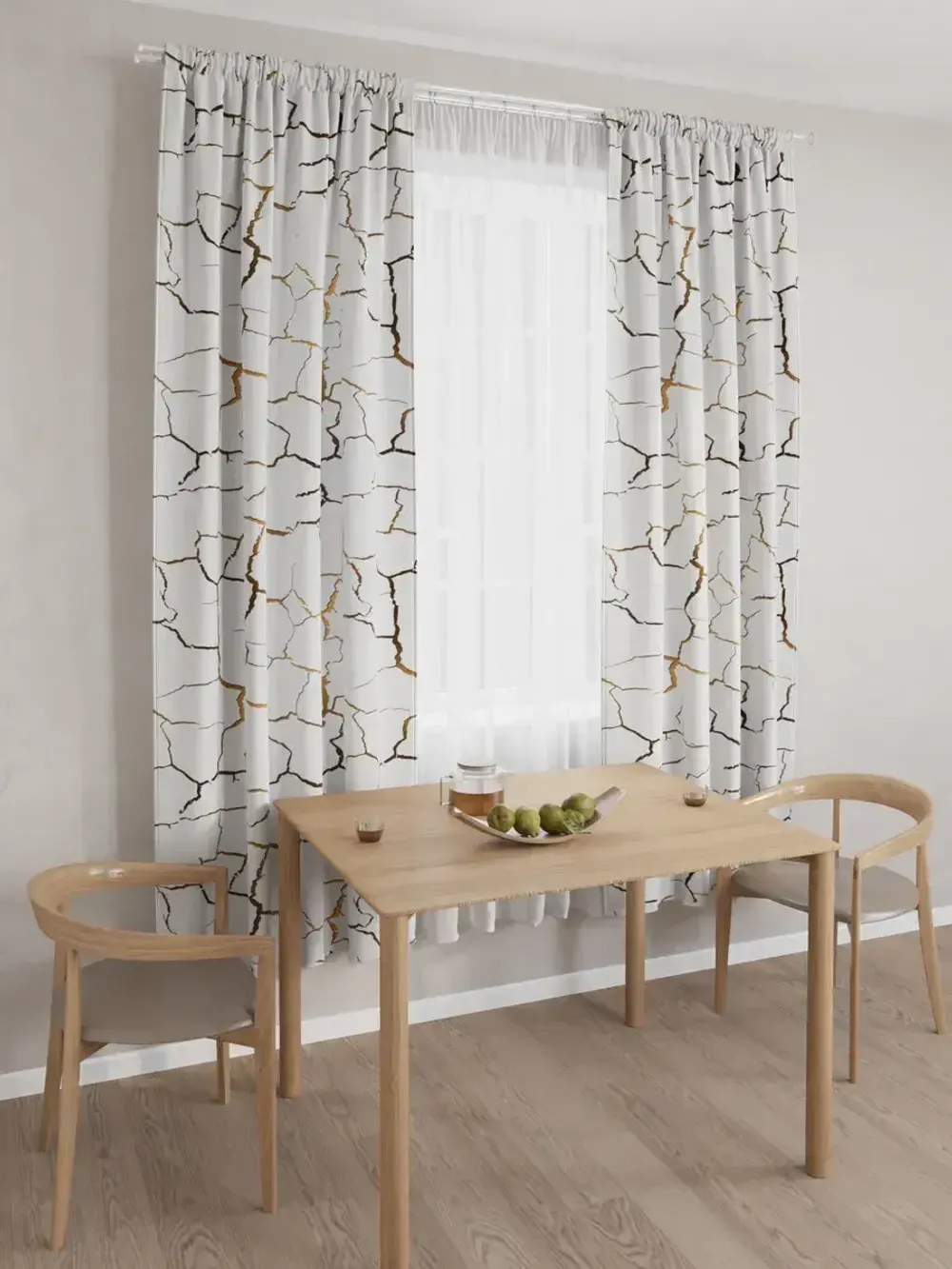 Штора тканевая для кухни, спальни "Кракле белый" 150х200 1шт