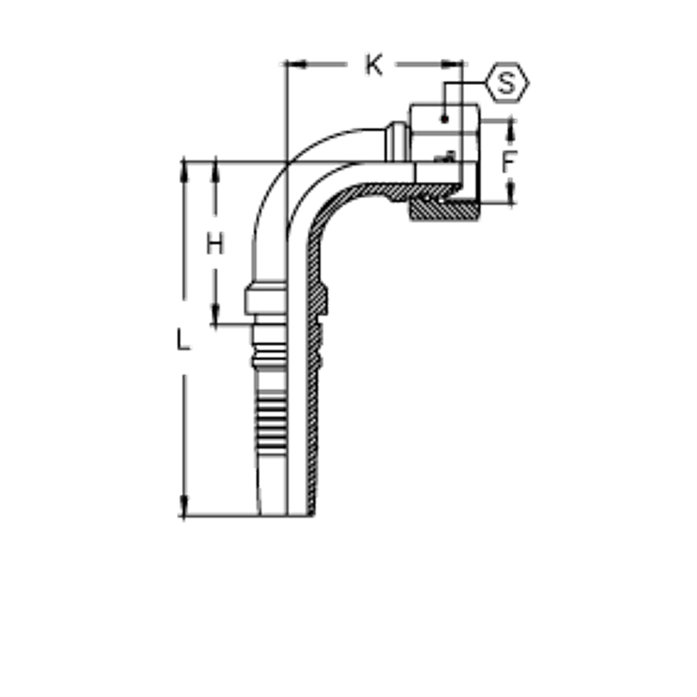 Фитинг DN 25 BSP (Г) 1.1/4 (90) Interlock