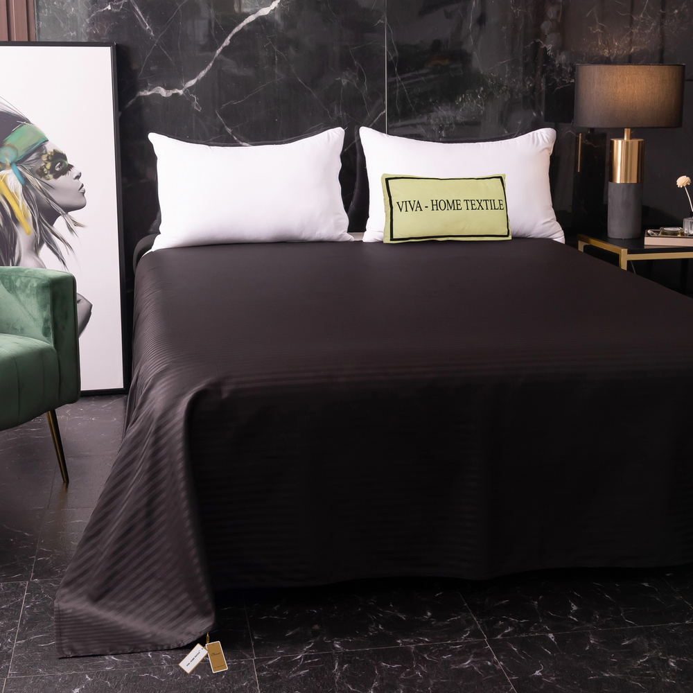 Простыня Страйп Сатин Однотонный 100% хлопок R1CT035