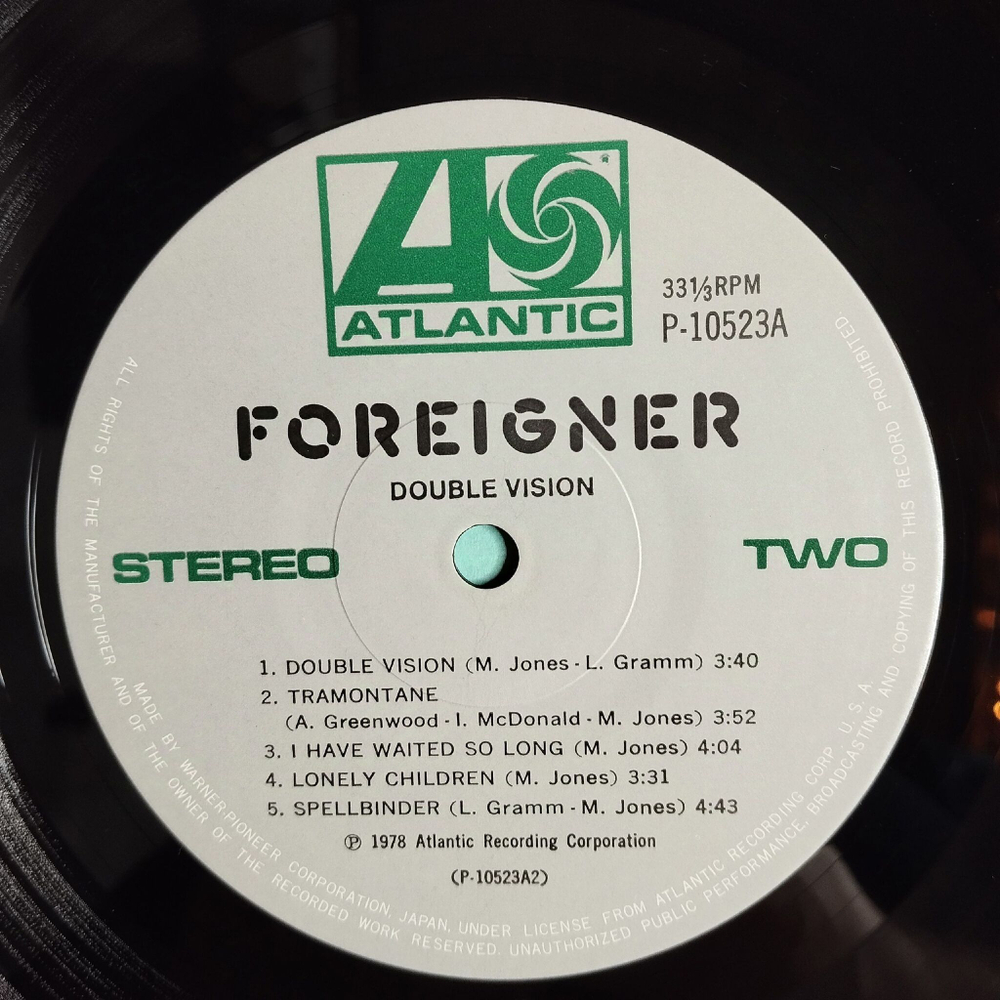 Винтажная виниловая пластинка LP Foreigner Double Vision (Japan 1978) (Obi)