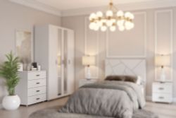 Комод с 4 ящиками МС "Сандра" (Белый лофт)