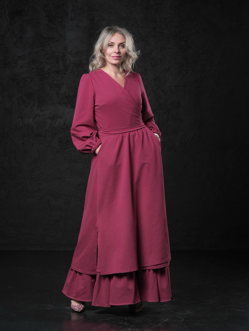 Платье на запах / фиалка