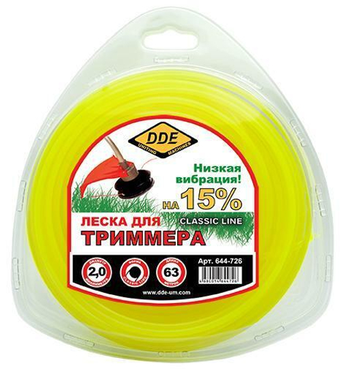 Корд триммерный DDE в блистере "Classic Line" (круг) 2,0ммх63м	644-726