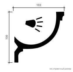 Карниз пенополиуретан, 2000x103x100 мм