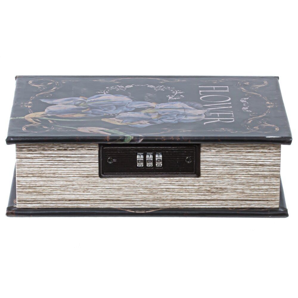 GAEM Шкатулка-книга с кодовым замком, L16 W7 H22 см