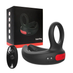 Черное эрекционное виброкольцо 3,3см с пультом ДУ I-Moon Cock Ring MY-918