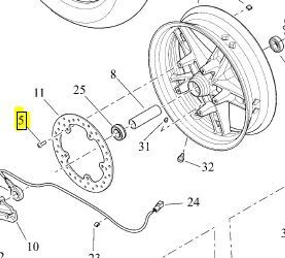 41500020 Болт тормозного диска Harley-Davidson