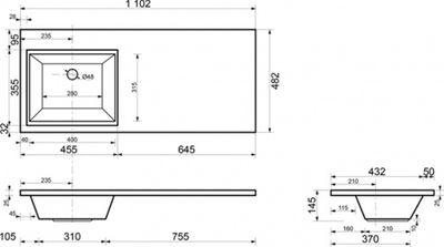 Раковина Эстет Даллас 110 R