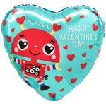 Фольгированный шар-сердце «Влюбленный робот», 46 см