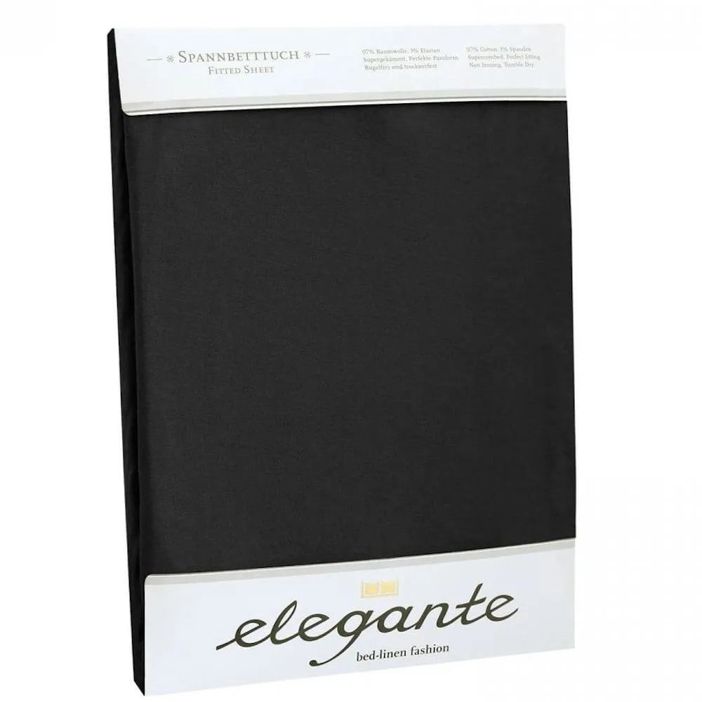 Простыня трикотажная 140-160x200 Elegante 8000 черная