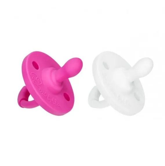 Пустышка Mibella Ортодонтическая силиконовая 0+ Розовая/белая, 2 шт.