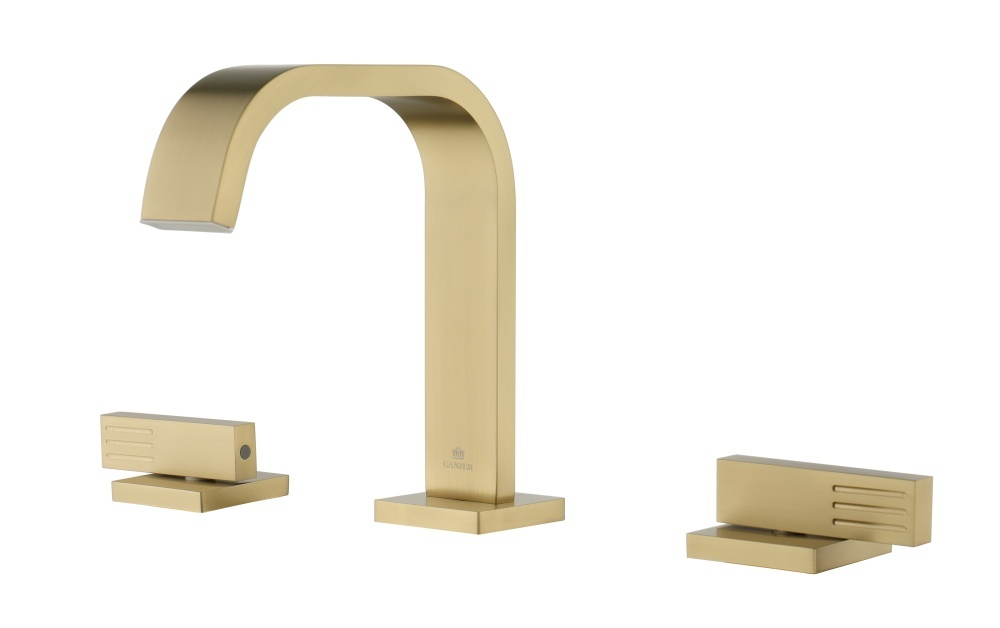 01115-S Смеситель на борт раковины (3-отв,Мат. Золото)  GANZER (10/1шт)
