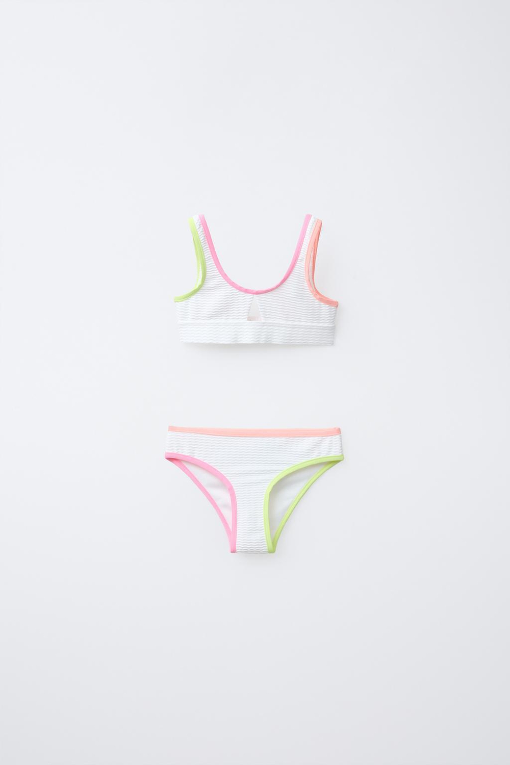ZARA БИКИНИ КОНТРАСТНЫМИ КРОМКАМИ, БЕЛЫЙ