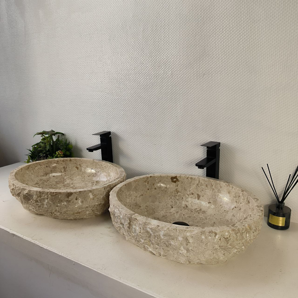 Раковина из мрамора ПАРА! Erozy Cream EM-62657 56*46*15 123
