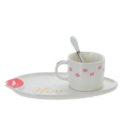 GAEM Кружка с блюдцем и ложкой, 200 мл, L25 W14 H8 см