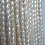 Жемчуг культивированный овальный A Grade, айвори, 5*6-6,5мм