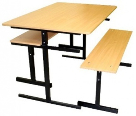 Стол для столовой 4-х местный с планками для скамеек