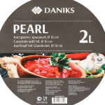 Кастрюля нерж, 2 л, с крыш, крышка стекло, Daniks, Перл, GS-01205-16, индукц
