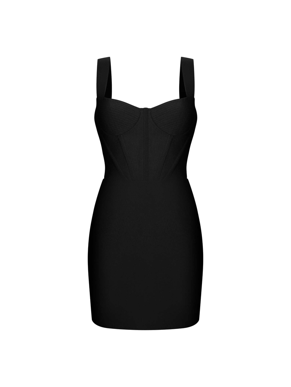Платье мини корсетного типа из крепа на бретелях