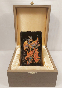 Сувенирная подставка для телефона с росписью Палех "Жар-птица"