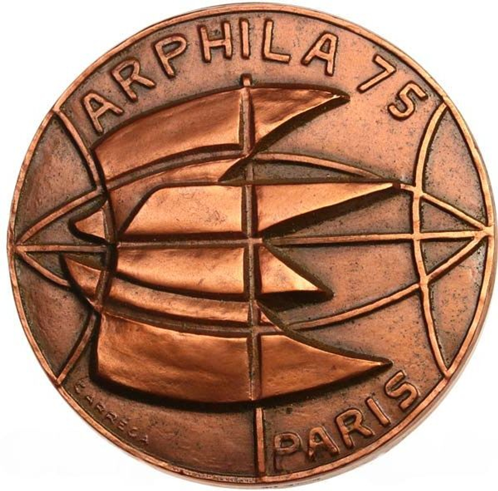 France, Arphila 75 Exposition Philatelic Medal – 1975 Copper