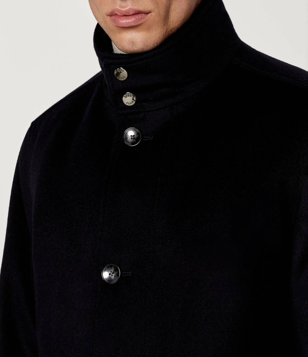 Хлопковое пальто h-coxtan BOSS BLACK - темно-синий(50525750)